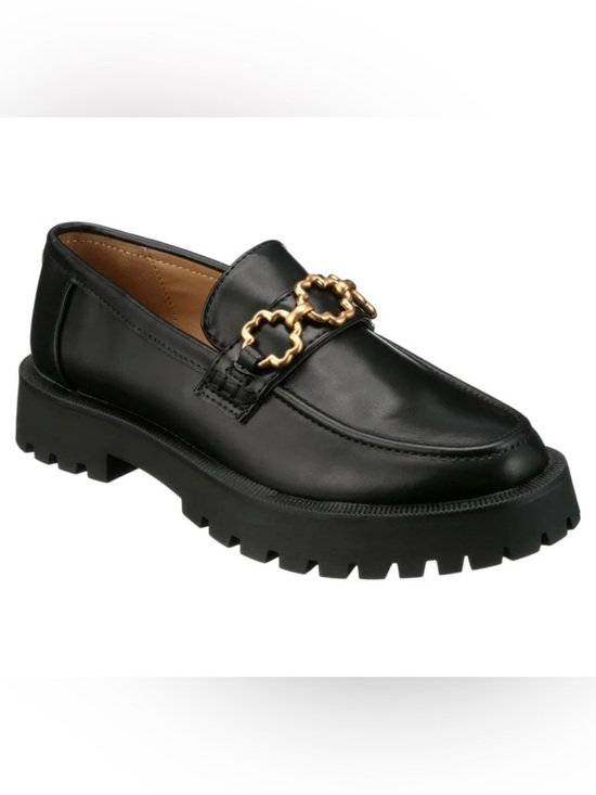 Sam & Libby Shoes - Sam & Libby Remi Vegan Lugsole Loafer with Gold Accents size 8 EUC